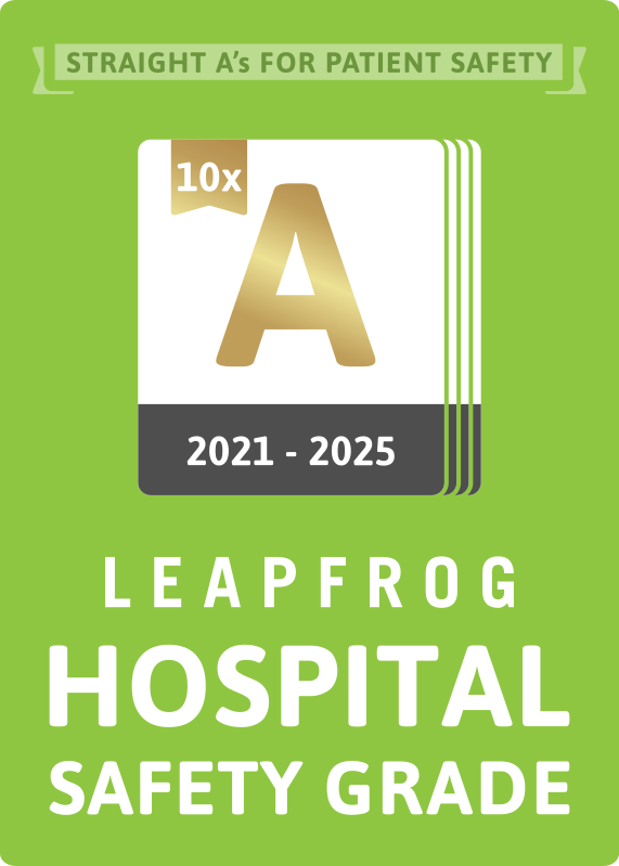 Ten Straight A's for Patient Safety by The Leapfrog Group