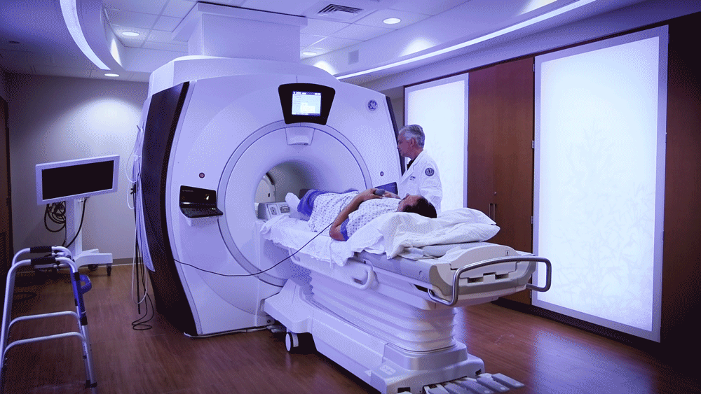 MRI machine in operation