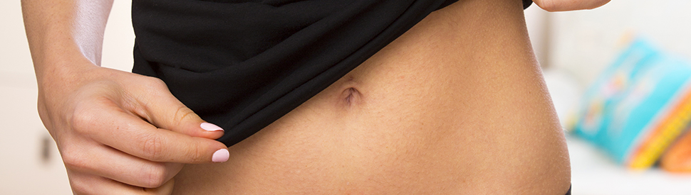 Woman baring her midriff