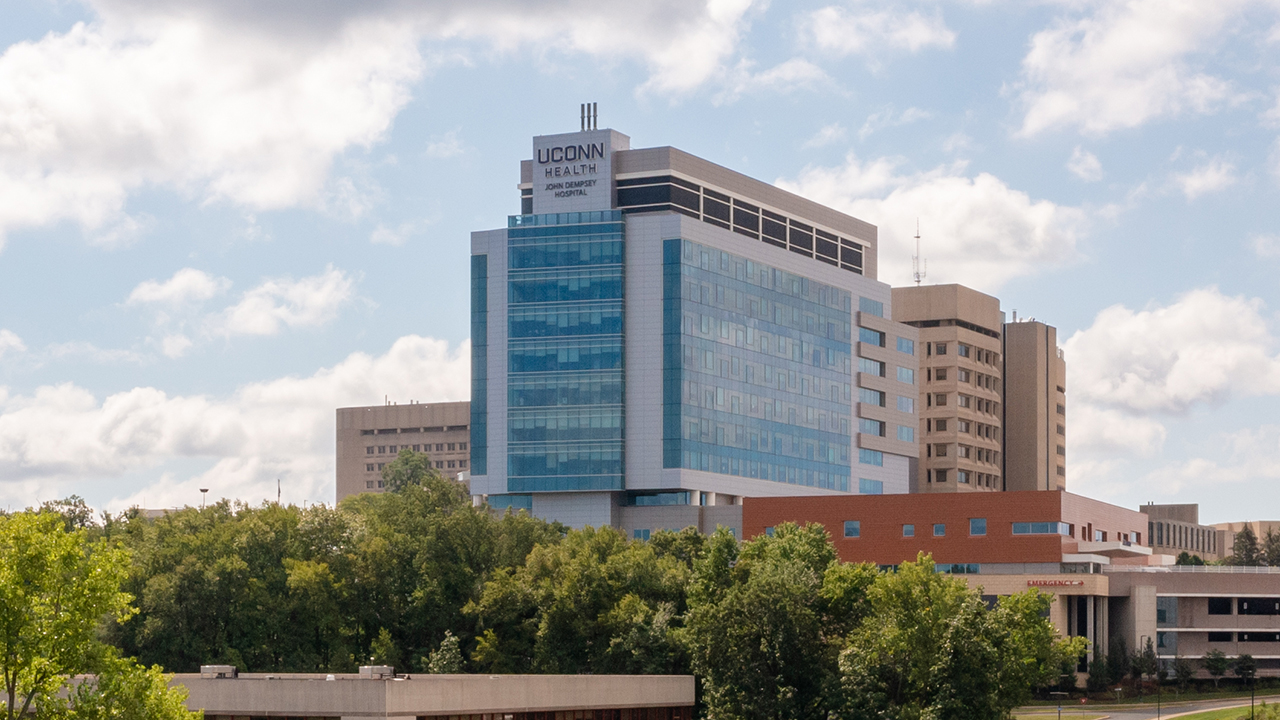 View of UConn John Demspey Hospital