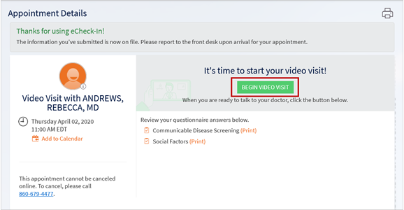 Appointment Details screenshot