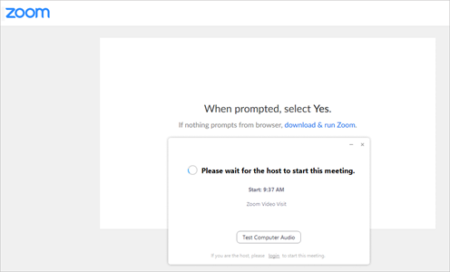 Start Zoom Meeting screenshot